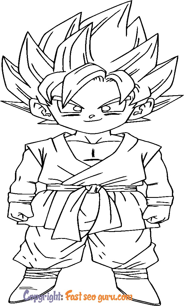 Son Goku dragon ball z coloring in pages